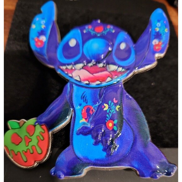 Disney Pin 144308 Stitch Crashes Snow White and the Seven Dwarfs JUMBO 3" x 3.5" - Picture 2 of 3